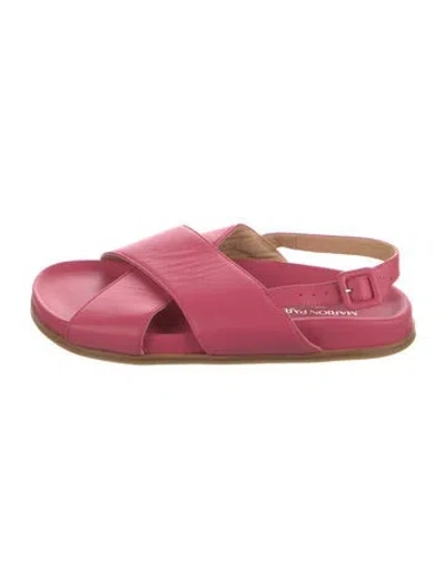 Pre-owned Marion Parke Leather Sandals In Pink