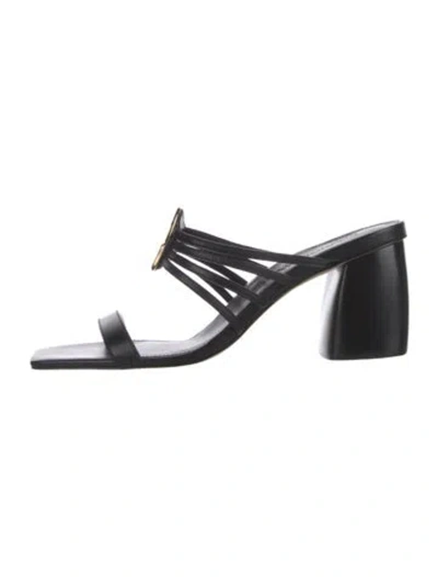 Pre-owned Marion Parke Leather Sandals W/ Tags In Black