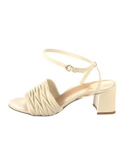 Pre-owned Marion Parke Leather Sandals In White