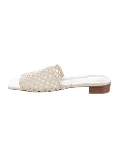 Pre-owned Marion Parke Leather Slides In Neutrals