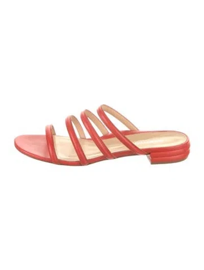 Pre-owned Marion Parke Leather Slides In Orange