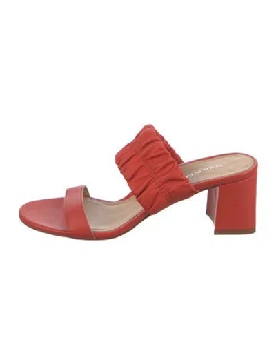 Pre-owned Marion Parke Leather Slides In Orange