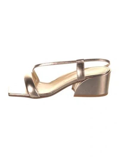Pre-owned Marion Parke Leather Slingback Sandals