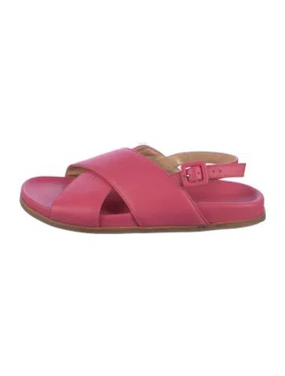 Pre-owned Marion Parke Leather Slingback Sandals In Pink