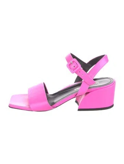 Pre-owned Marion Parke Leather Slingback Sandals In Pink