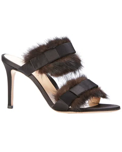 Marion Parke Lola Satin Mule In Black