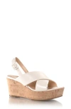 Marion Parke Maren Slingback Platform Wedge Sandal In Neutral