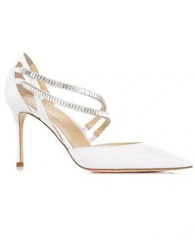 Pre-owned Marion Parke Megan 85 Leather Pump Women's In White