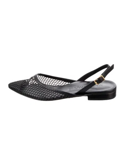 Pre-owned Marion Parke Mesh Flats In Black