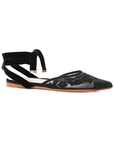 Marion Parke Naomi Suede Flat In Black
