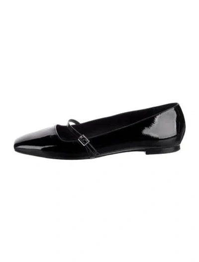 Pre-owned Marion Parke Patent Leather Mary Jane Flats In Black