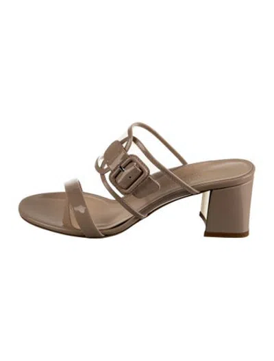 Pre-owned Marion Parke Patent Leather Sandals In White