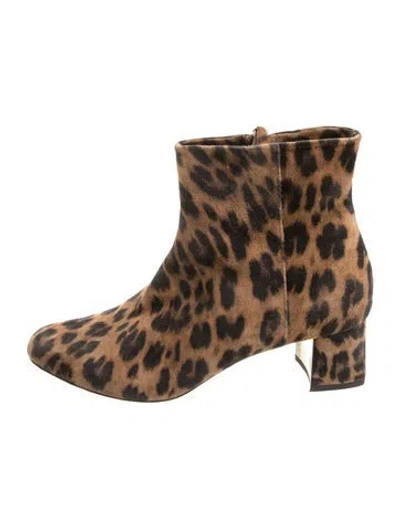 Pre-owned Marion Parke Suede Animal Print Boots In Neutrals