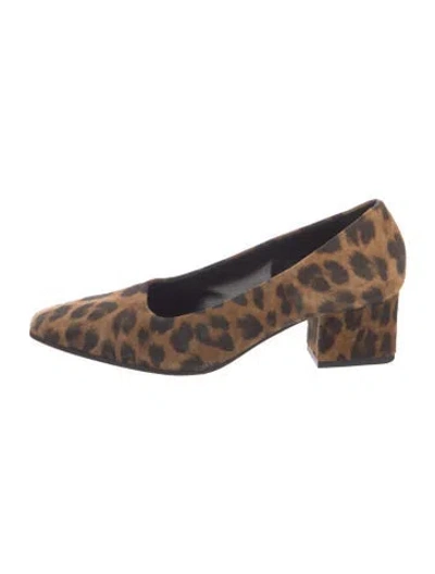 Pre-owned Marion Parke Suede Animal Print Pumps In Neutrals