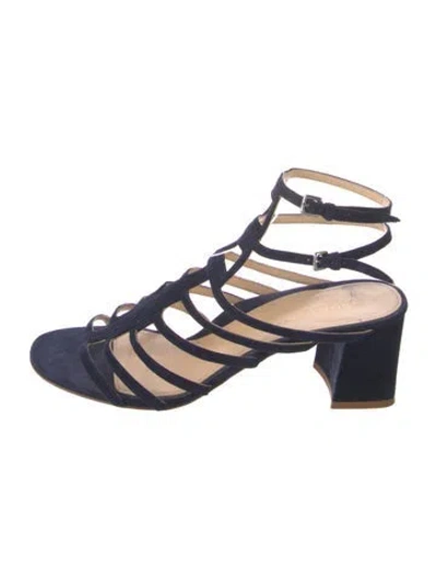 Pre-owned Marion Parke Suede Gladiator Sandals In Blue
