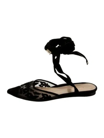Pre-owned Marion Parke Suede Mules In Black