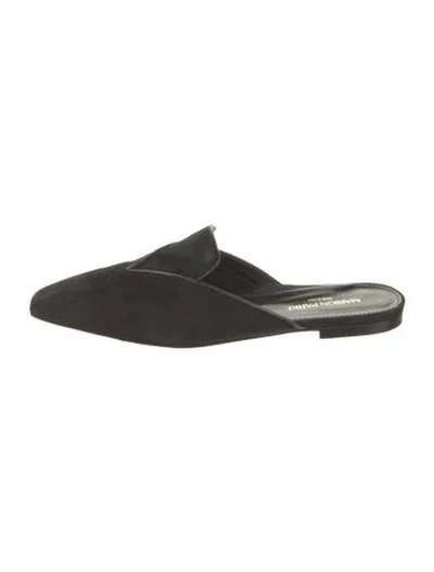 Pre-owned Marion Parke Suede Mules In Black