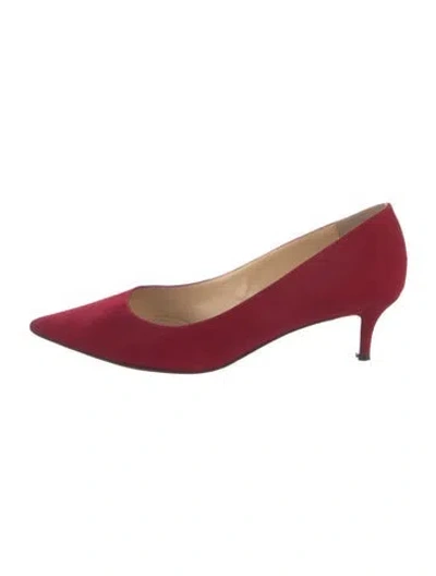 Pre-owned Marion Parke Suede Pumps In Red