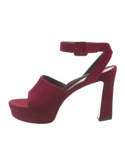 Pre-owned Marion Parke Suede Sandals In Burgundy