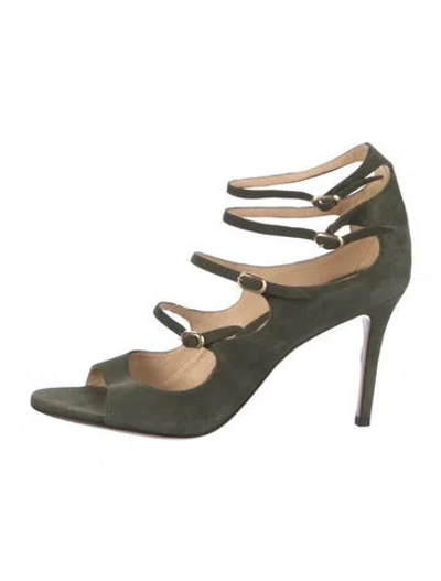 Pre-owned Marion Parke Suede Sandals In Green