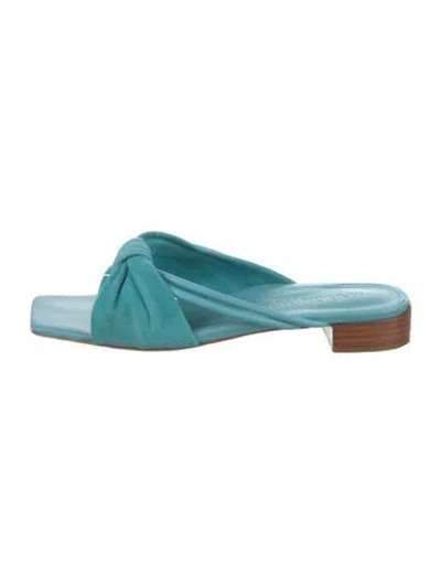 Pre-owned Marion Parke Suede Slides In Blue