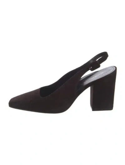 Pre-owned Marion Parke Suede Slingback Pumps In Brown