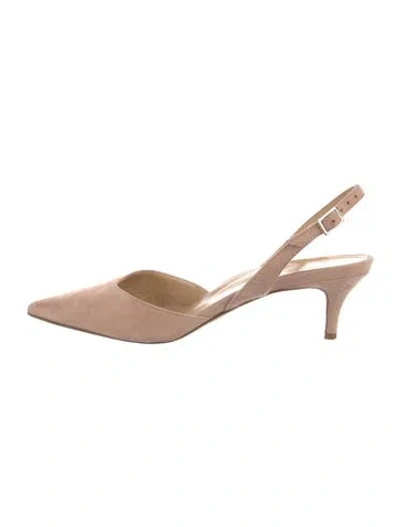 Pre-owned Marion Parke Suede Slingback Pumps In Neutral