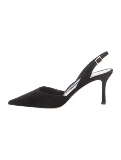 Pre-owned Marion Parke Suede Slingback Pumps W/ Tags In Black