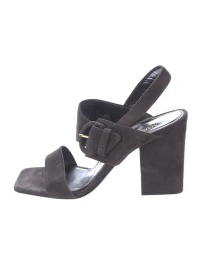 Pre-owned Marion Parke Suede Slingback Sandals In Gray