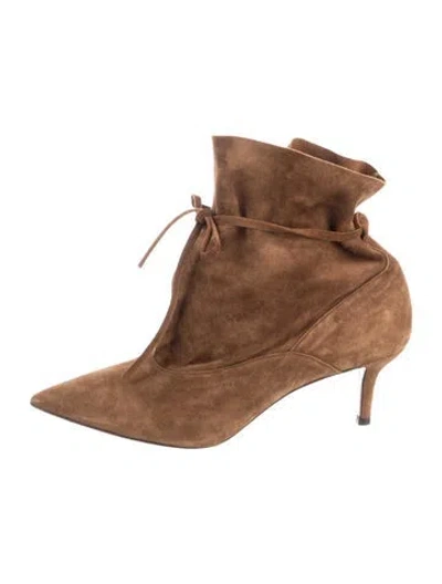 Pre-owned Marion Parke Suede Slouch Boots In Brown