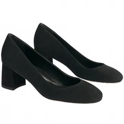 Marion Parke Women's Block Heel Pumps In Black Suede