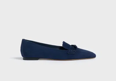 Marion Parke Women's Courtney Loafer In Navy Blue Suede In Multi