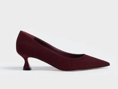 Marion Parke Women's Flared Kitten Heel Pump In Merlot In Burgundy