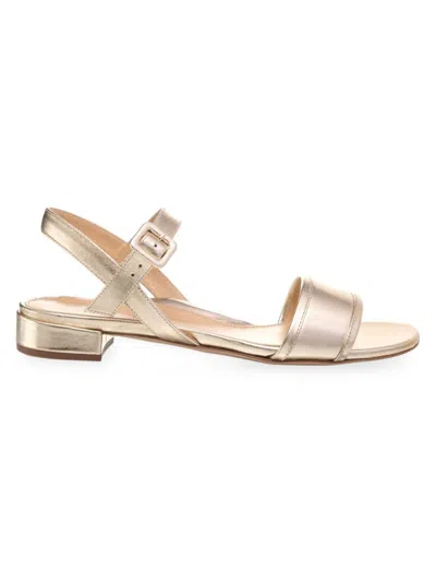 Marion Parke Imogen Ankle Strap Sandal In Soft Gold