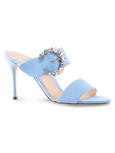 Marion Parke Women's Lucia Embellished Stiletto Heel Leather Sandals In Blue