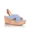 Marion Parke Maren Slingback Platform Wedge Sandal In Blue