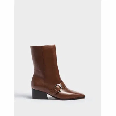 Marion Parke Women's Meghan Block Heel Bootie In Mocha In Brown