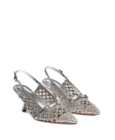 Marion Parke Women's Metallic Nappa Melissa Slingback Sandal In Gray