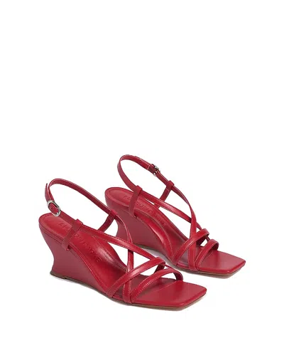 Marion Parke Women's Nappa Sabine Wedge Sandal In Red