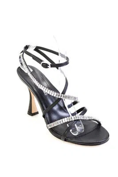 Pre-owned Marion Parke Womens Lottie Crystal Sandals - Black Size 38