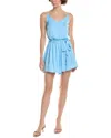 Marion Pleated Mini Dress In Blue