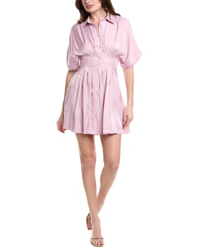 Marion Pleated Shirtdress In Purple