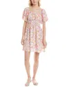 Marion Puff Sleeve Mini Dress In Multi