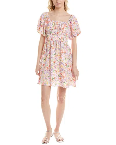 Marion Puff Sleeve Mini Dress In Pink