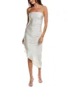 Marion Ruched Midi Dress In Neutral