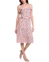 Marion Ruffle Midi Dress In Pink