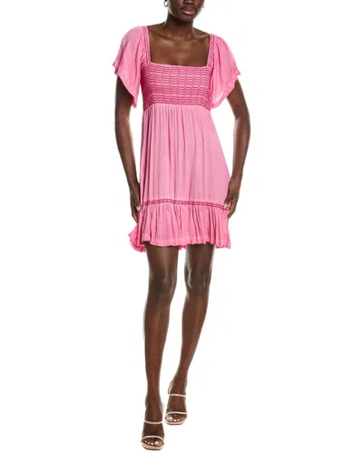 Marion Ruffle Sleeve Dress In Pink