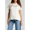 Marion Satin Nursing/maternity Shirt In Cream