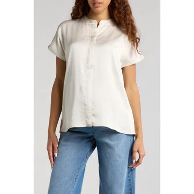 Marion Satin Nursing/maternity Shirt In Cream