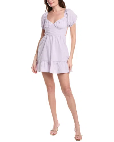 Marion Seersucker Mini Dress In Purple